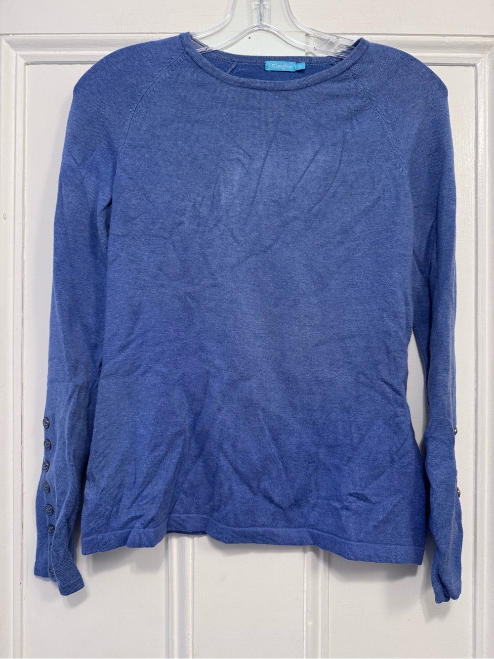 J. McLaughlin Cornflower Blue Long-Sleeve Crewneck Sweater